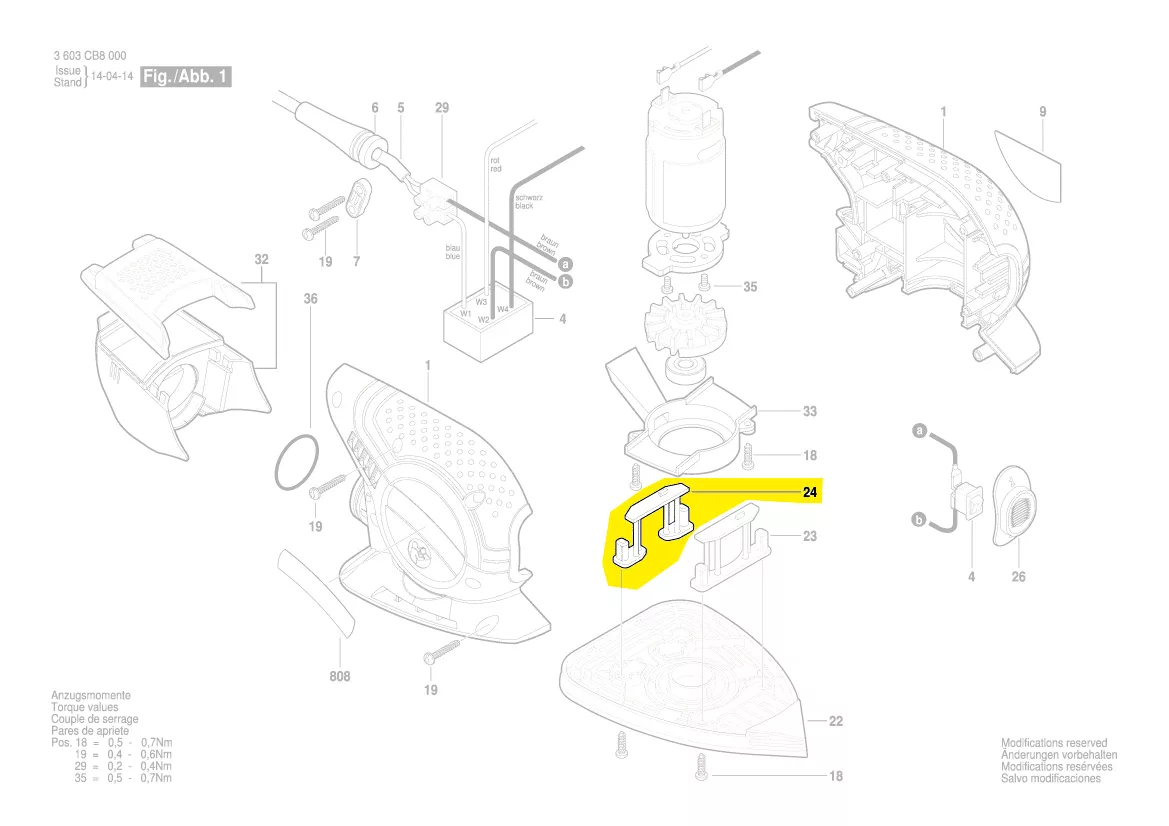 Patte arrière plateau ponçage PSM Primo